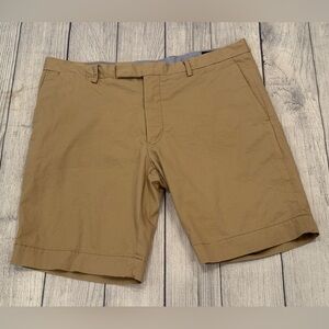 POLO RALPH LAUREN Classic Tan Flat Front stretch slim fit Men's Shorts/size 36
